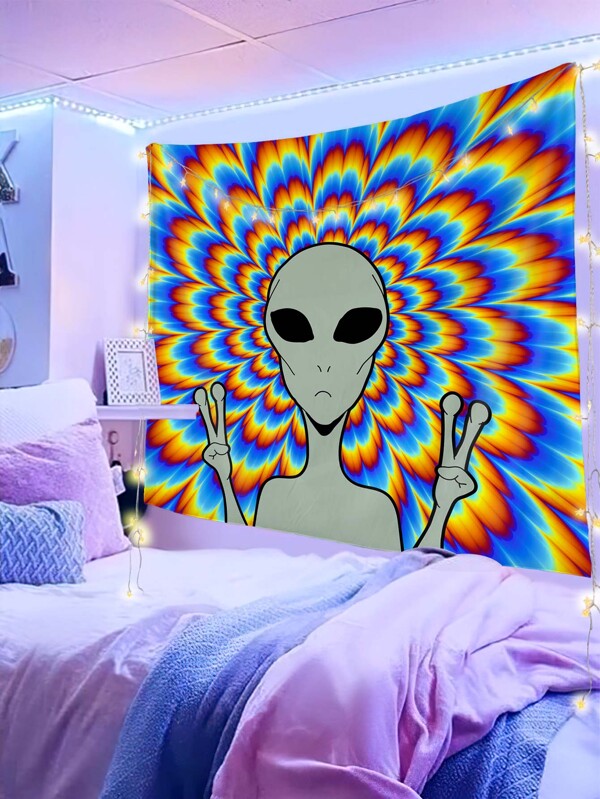 Alien Pattern Tapestry, Flag For Room, Room Decor, Tapestry, Wall Decor, Wall Art ,Room Stuffs, Flags For Room, Home Decor, Wall Tapestry
