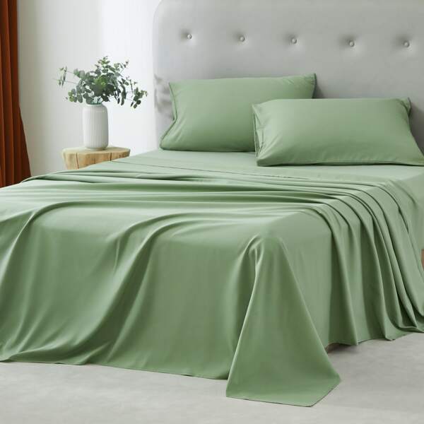 3/4 Piece Home Bed Sheet Set, Soft, Comfortable And Breathable Bedding Set, Hotel Luxury Home Summer Bedding Sheets Twin, 1 Or 2 Pillowcases, 1 Flat Sheet And 1 Fitted Sheet,Room Decor, Ideal Gift.